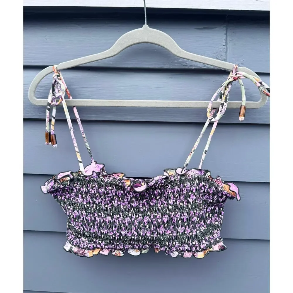 AGUA BENDITA Dalia Floral Bikini Top Small S